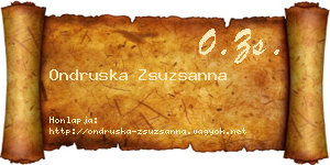 Ondruska Zsuzsanna névjegykártya